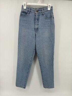 Vintage Ivy Brown Jeans Denim Leather Patch Classic High Waist Straight 80s\90s